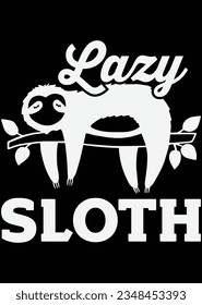 
Lazy Sloth eps cut file for cutting machine