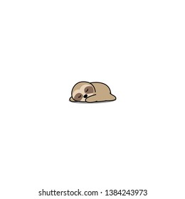 Lazy Sloth Sleeping Cartoon Icon, Vector Illustration