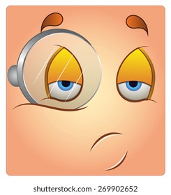 Lazy Smiley with Lens Vector