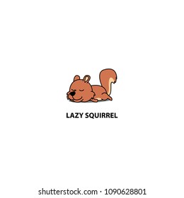 Lazy squirrel sleeping icon, logo design, vector illustration