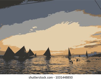 The lazy summer sea