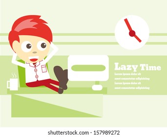 Lazy Time ,Vector cartoon business