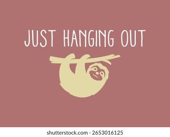 Lazy vibes only just hanging out graphic t shirt featuring a cute sloth design