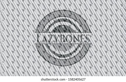 Lazybones silver emblem. Scales pattern. Vector Illustration. Detailed.