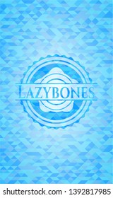 Lazybones sky blue mosaic emblem