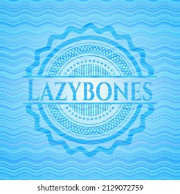 Lazybones water representation badge background. Vector Illustration. Detailed. 