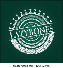 Lazybones written on a blackboard