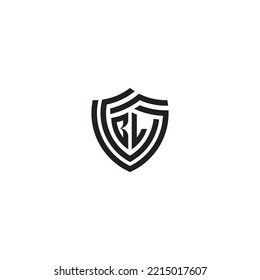 LB abstract line shield concept in high quality professional design that will print well across any print media
