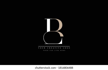 LB BL abstract vector logo monogram template