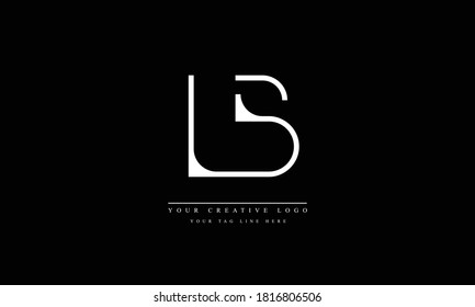 LB BL abstract vector logo monogram template