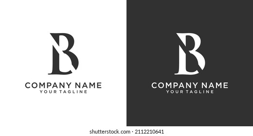 LB or BL initial letter logo design vector on black and white background.