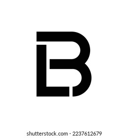 LB or BL initial modern lettering monogram logo design 