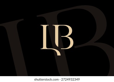 Design de ícone de logotipo de letra LB ou BL. Monograma de iniciais de luxo estilo clássico.