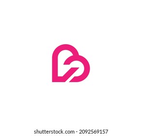 LB BL Love Logo Design Abstract Signs Symbols Initials Letter Typhography Monogram