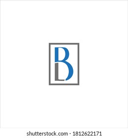 LB or BL Unique modern flat abstract logo design with blue and gray color.