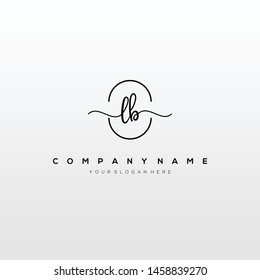 LB handwriting initial logo template vector.