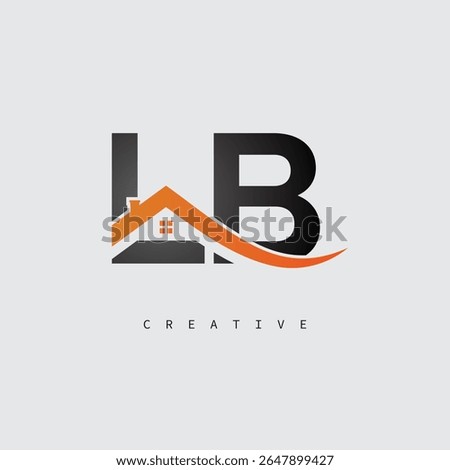 LB House Letter Logo – Creative Real Estate Monogram with Roof Shape and Home Icon for Property, Architecture and Modern Branding Identity