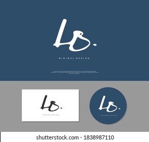 LB Initial handwriting or handwritten logo for identity. Logo with signature and hand drawn style.