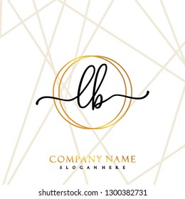 LB Initial Handwriting logo template vector