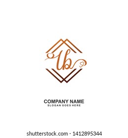 LB Initial handwriting logo vector 