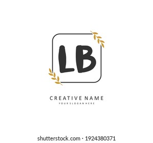 LB Initial letter handwriting and  signature logo. A concept handwriting initial logo with template element.