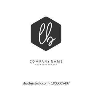 LB Initial letter handwriting and  signature logo. A concept handwriting initial logo with template element. 