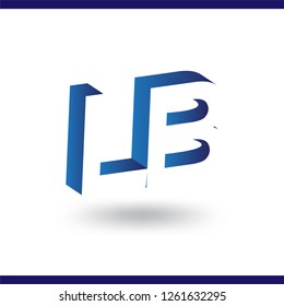 LB initial letter with negative space logo icon vector template