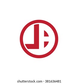 LB initial letters circle business logo red