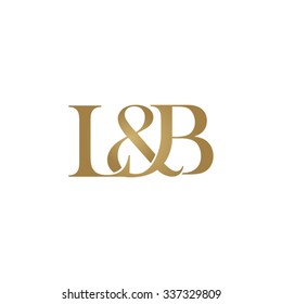 L&B Initial logo. Ampersand monogram golden logo