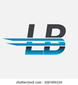 LB initial logo company name colored black and blue, Simple and Modern Logo Design.