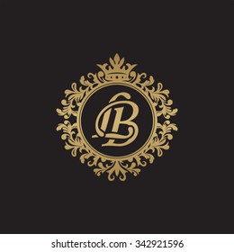 LB Initial Luxury Ornament Monogram Logo