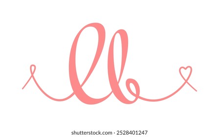 LB initial wedding monogram calligraphy vector illustration. Hand drawn lettering l and b love logo design for valentines day poster, greeting card, photo album, banner print or tattoo.