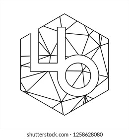 Lb initials geometric polygonal line company logo