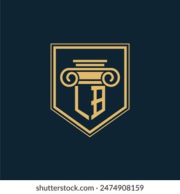 LB Initials Law Firm Logo Lawyer logo with creative law element