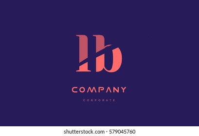 lb l b alphabet small letter blue pink creative design vector company logo icon template 
