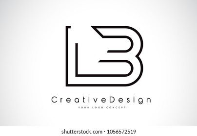 LB L B Letter Logo Design in Black Colors. Creative Modern Letters Vector Icon Logo Illustration.