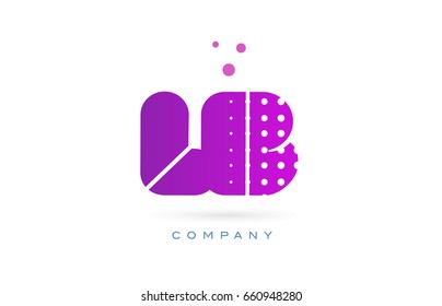 lb l b pink dots dotted letter logo alphabet creative company vector icon design template