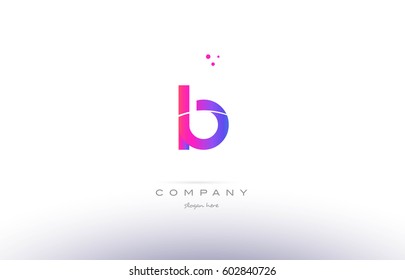 lb l b  pink purple modern creative gradient alphabet company logo design vector icon template