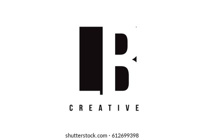 LB L B White Letter Logo Design with Black Square Vector Illustration Template.