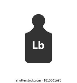 Lb, Lbs Weight Mass Black Simple Flat Icon. Old Barbell Press In Flat Design. Black Silhouette Isolated On White Background. Weight Pictogram. Imperial System Of Units