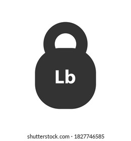 Lb, Lbs Weight Mass Black Simple Flat Icon. Old Barbell Press In Flat Design. Black Silhouette Isolated On White Background. Weight Pictogram. Imperial System Of Units