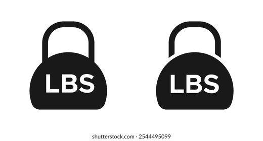 Lb. Lbs. weight mass black simple flat icons