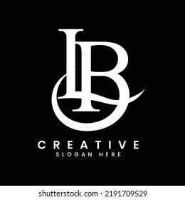 LB lb letter logo design logotype icon concept with serif font and classic elegant style look Vector Illustration