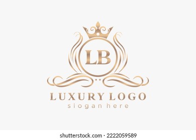 LB Letter Royal Luxury Logo template in vector art for Restaurant, Royalty, Boutique, Cafe, Hotel, Heraldic, Jewelry, Fashion and other vector illustration.