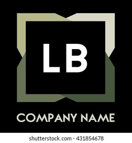 LB letters business logo creative  icon design template elements in abstract background logo, design identity in square with four colors, modern alphabet letters