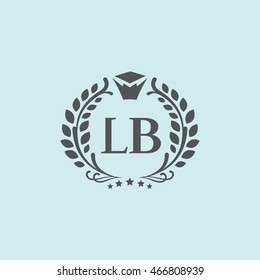 LB letters vector monogram. Business logo template. Luxury hotel sign (emblem, symbol, icon)
