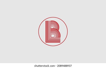 Diseño del logotipo de Warp de las líneas LB. Icono de letra hecho con contorno circular.