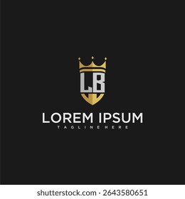 LB luxury letter monogram for crown and shield logo design
