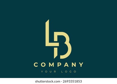 Logotipo dorado moderno de LB. Este moderno y elegante logotipo presenta un elegante diseño de monograma que combina las letras A y B en una forma estilizada y minimalista.