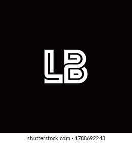 LB monogram logo with abstract line design template
